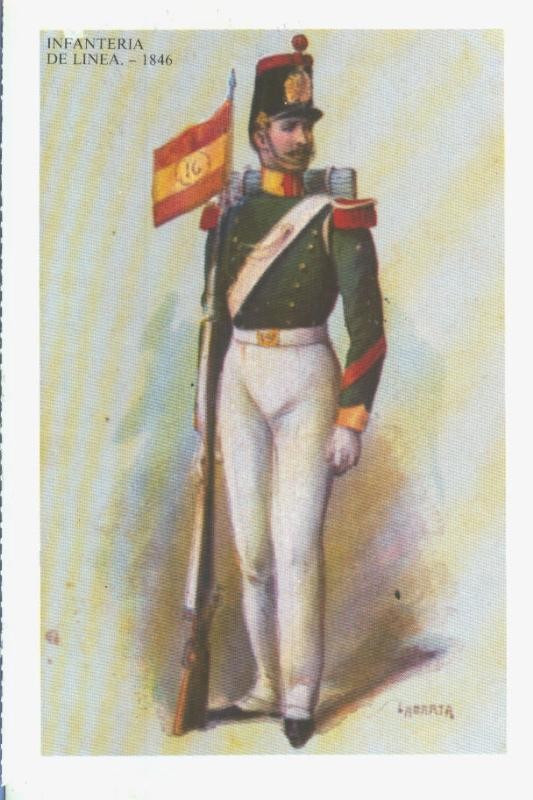 Postal 014544: Uniformes militares siglos XIX-XX: Infanteria de linea 1846