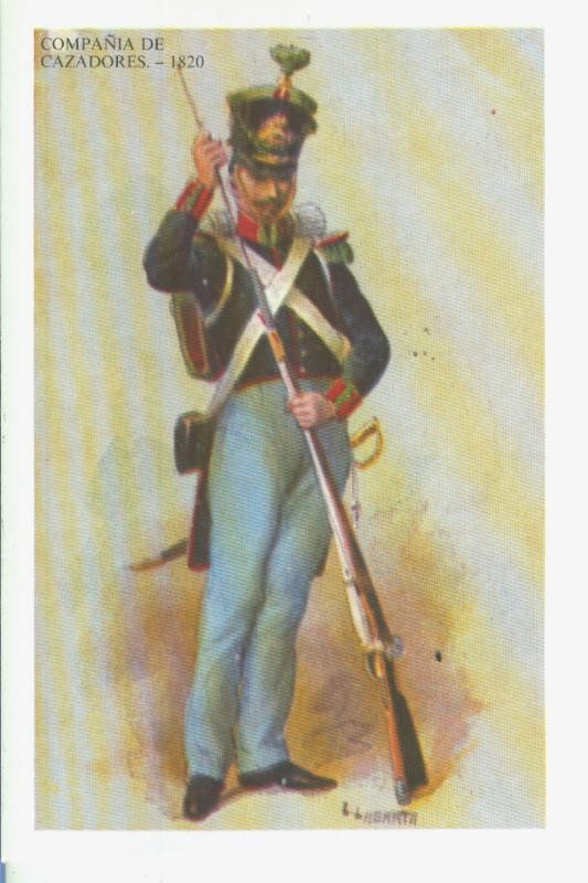 Postal 014547: Uniformes militares siglos XIX-XX: Compañia de cazadores 1820