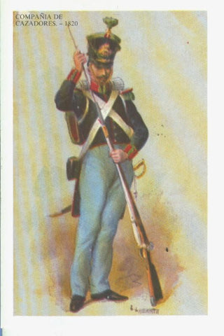 Postal 014547: Uniformes militares siglos XIX-XX: Compañia de cazadores 1820
