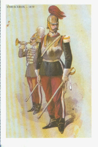 Postal 014548: Uniformes militares siglos XIX-XX: Coraceros 1859
