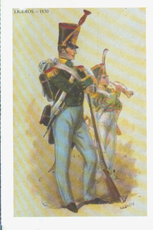 Postal 014557: Uniformes militares siglos XIX-XX: Ligeros 1830