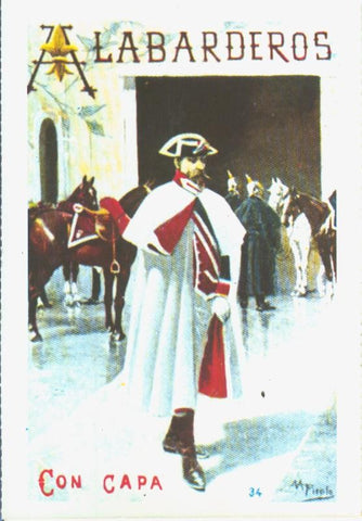 Postal 014560: Uniformes militares siglos XIX-XX: Alabarderos con capa