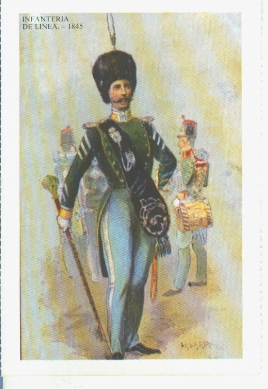 Postal 014564: Uniformes militares siglos XIX-XX: Infanteria de linea 1845