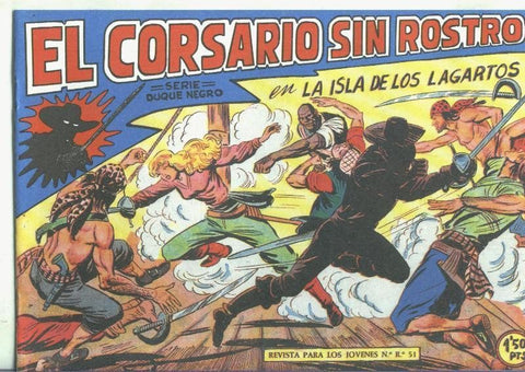 El Corsario sin Rostro, facsimil numero 12: La isla de los lagartos