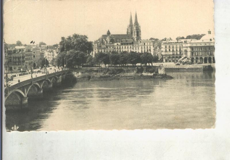 Postal 014666: Puente de St Esprit y Hotel de la Villa de Bayonne, Francia