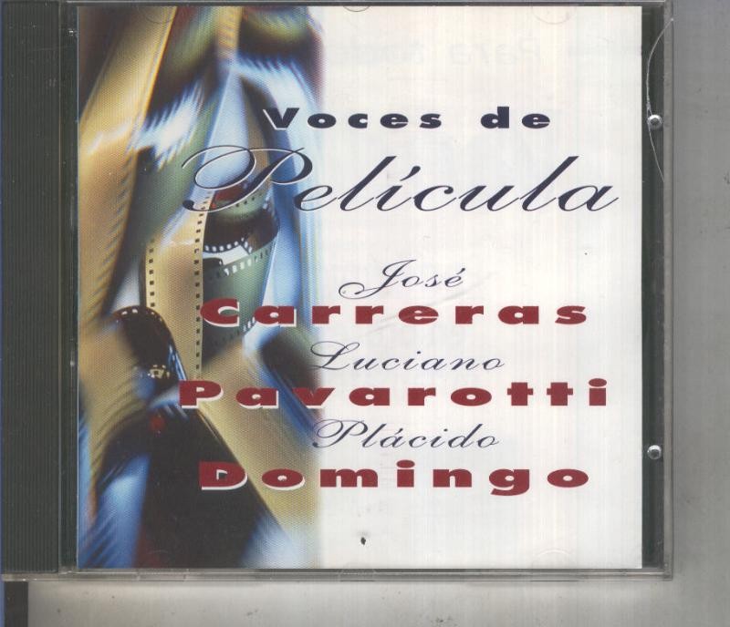 CD Musica: Voces de pelicula: Jose Carreras-Pavarotti-Placido Domingo