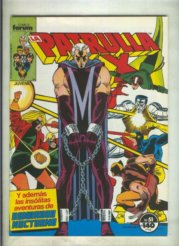 La Patrulla X volumen 1 numero 051: El juicio de Magneto (numerado 1 en trasera)
