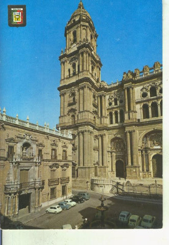 Postal 014719: Catedral de Malaga con seiscientos aparcados en la plaza del Obispo