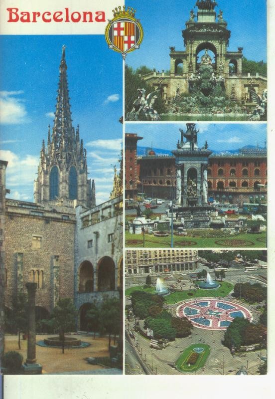 Postal 014732: Vistas varias de Barcelona
