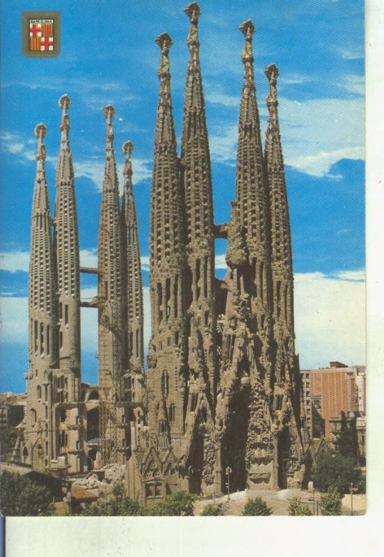 Postal 014738: Vista del templo de la Sagrada Familia de Barcelona
