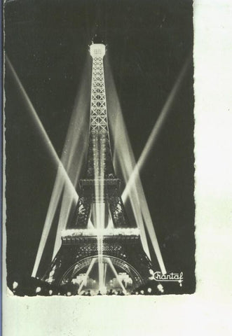 Postal 014741: Vista noctura de la Torre Eifiel en Paris