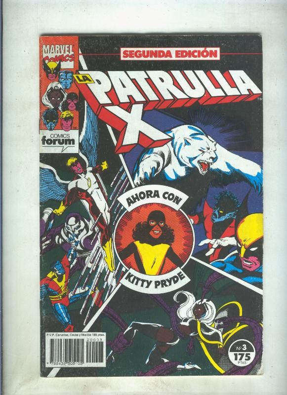 La Patrulla X volumen 1 segunda edicion numero 03 (numerado 3 en trasera)