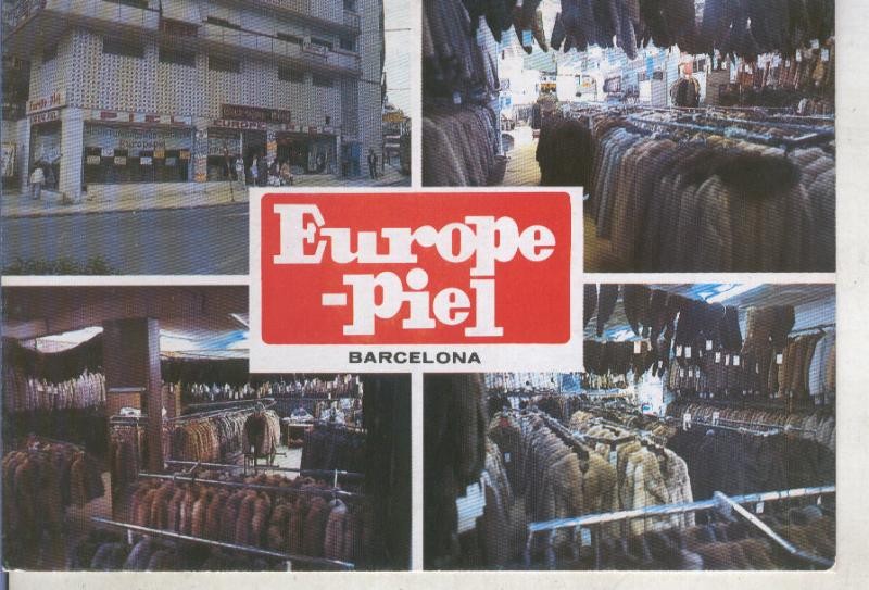 Postal 014796: Vista interior tienda Europe Piel en Barcelona
