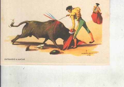 Postal 014818: artes del Toreo: Entrando a matar