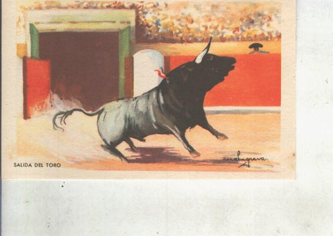 Postal 014819: artes del Toreo: Salida del toro
