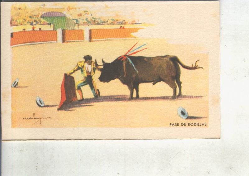 Postal 014821: artes del Toreo: Pase de rodillas