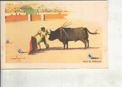 Postal 014821: artes del Toreo: Pase de rodillas