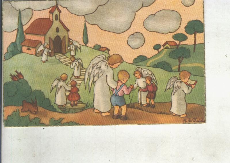 Postal 014833: Tarjeta Navidad: escena del nacimiento por Olañeta