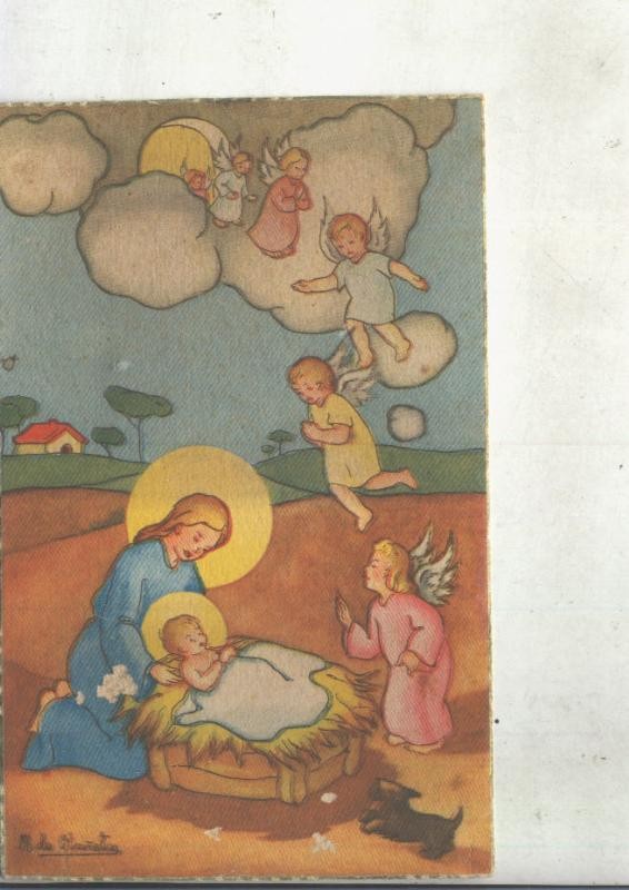 Postal 014838: Tarjeta Navidad: escena del nacimiento por Olañeta