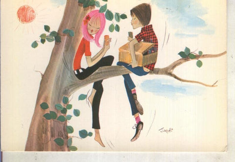 Postal 014893: Pareja romantica, ilustracion de Jordi