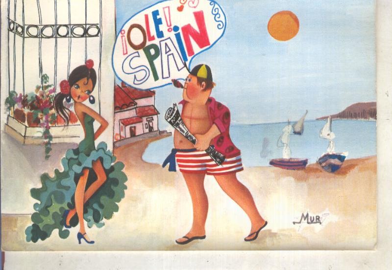 Postal 014896: Tipical Spain, ilustracion de Mur