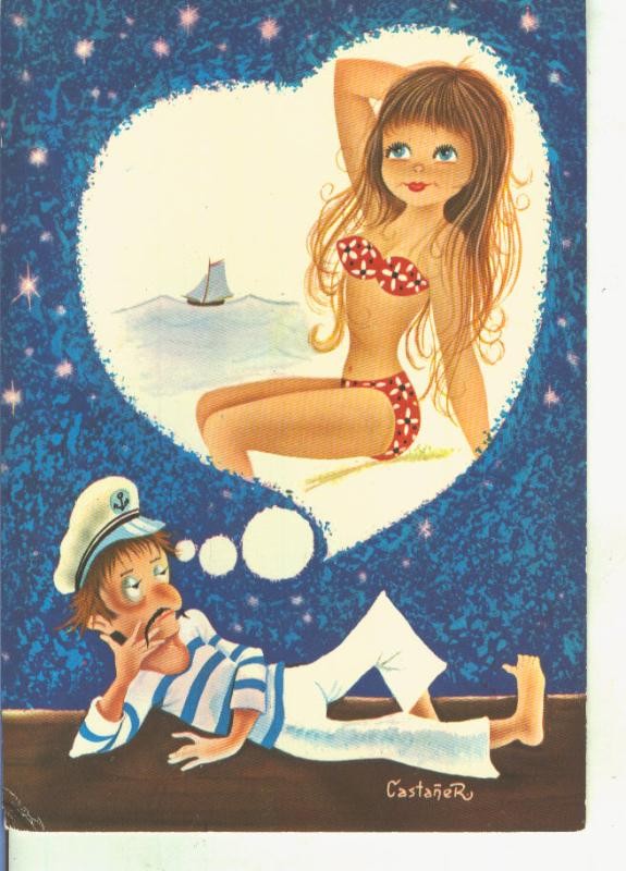 Postal 014995: Dibujo infantil ilustrado por Castañer