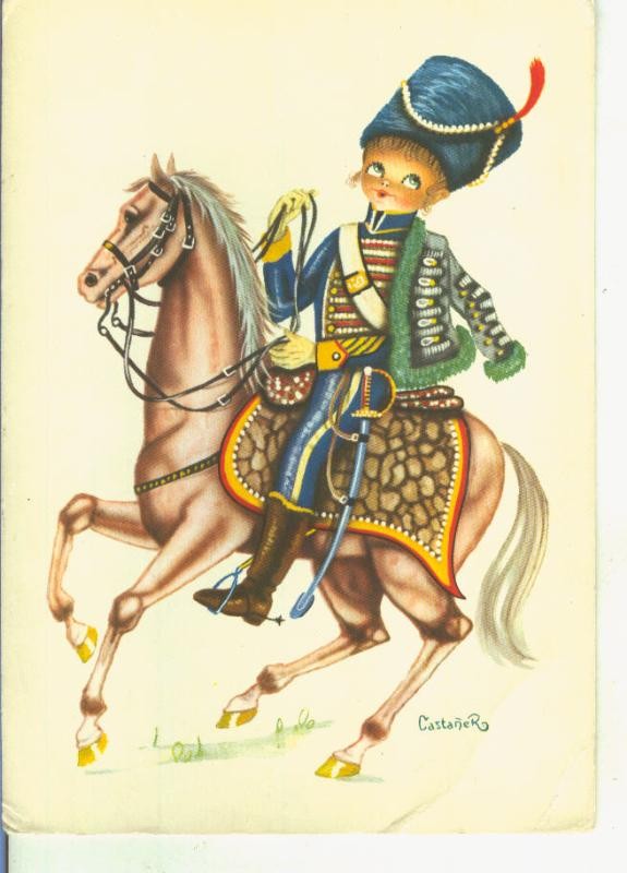 Postal 015000: Ayudante de Campo año 1804 ilustrado por Castañer