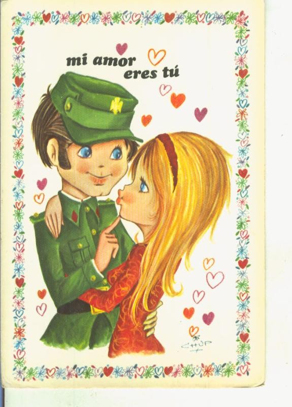 Postal 015023: Soldado con su novia ilustrado por Chup