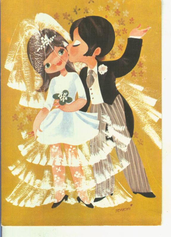 Postal 015027: Recien casados ilustrado por Tonchi