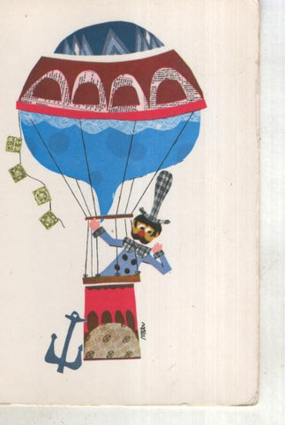 Postal 015049: Viaje en globo, ilustracion de Mateu