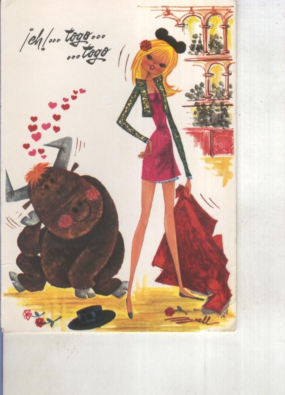 Postal 015054: Turista torera, ilustracion de Brell ?
