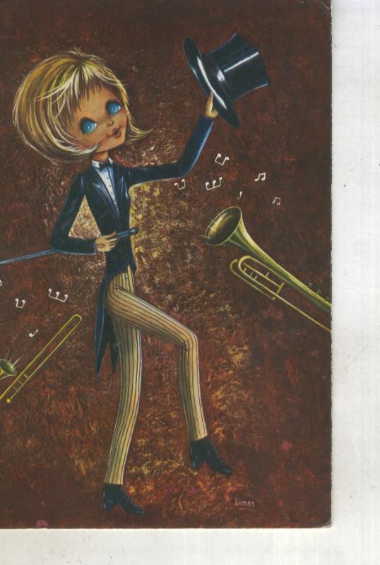 Postal 015061: Bailarin claque, ilustracion de Lines