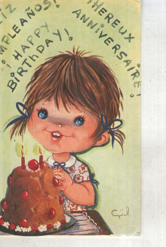 Postal 015062:  Feliz cumpleaños, ilustracion de Gil ?