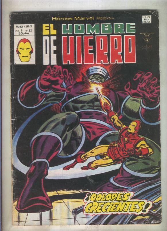 Heroes Marvel volumen 2 numero 62: El Hombre de Hierro (numerado 1 en trasera)