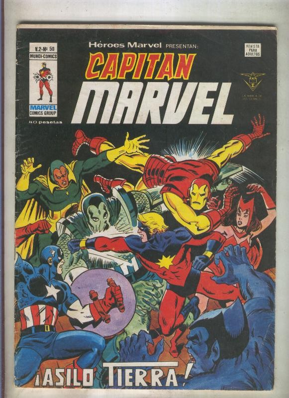 Heroes Marvel volumen 2 numero 50: Capitan Marvel (numerado 2 en trasera)