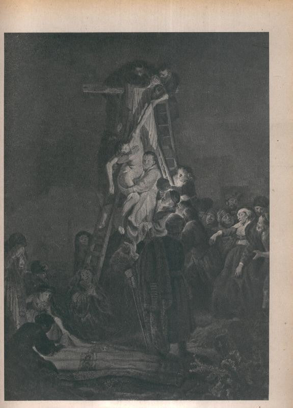 Rembrandt lamina 031: Bajada de la cruz de Cristo
