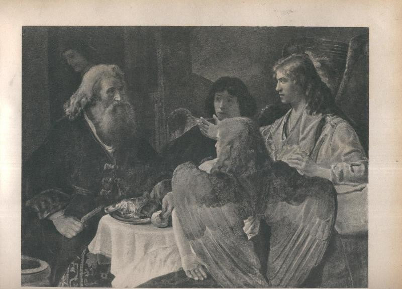 Rembrandt lamina 035: Abraham con los tres angeles