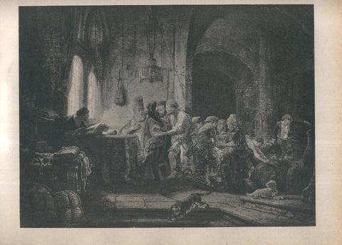 Rembrandt lamina 036: La Parabola de los operarios de la viña