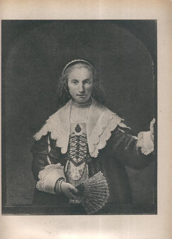 Rembrandt lamina 046: Retrato de mujer con abanico