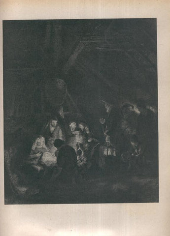 Rembrandt lamina 049: La adoracion de los pastores