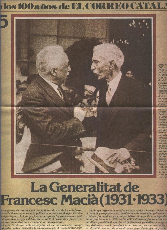 Un siglo de cataluña en los 100 años de El Correo Catalan, fasciculo numero 25