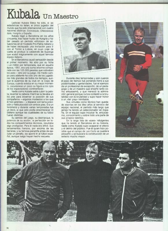 España 1982 lamina 09: Articulo sobre Kubala