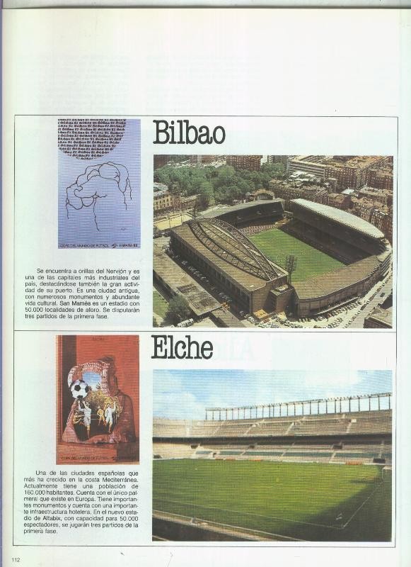 España 1982 lamina 26: Estadios del Bilbao y Elche