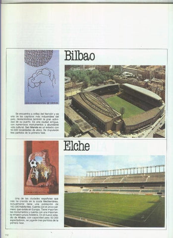 España 1982 lamina 26: Estadios del Bilbao y Elche