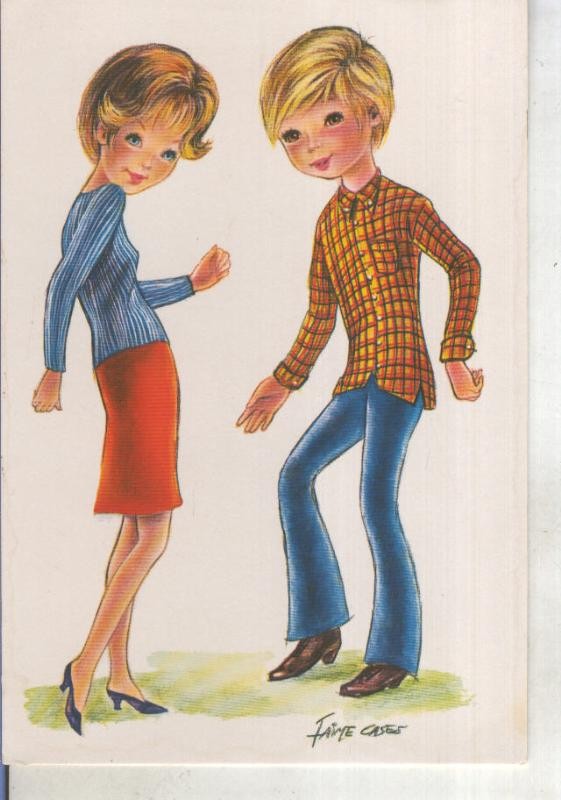 Postal 015247: Bailando, ilustracion de Jaime Cases