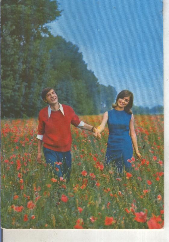 Postal 015251: Pareja paseando por el campo