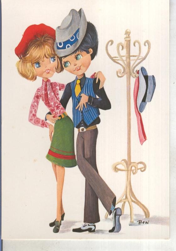 Postal 015259: Pareja de novios, ilustracion de Beni