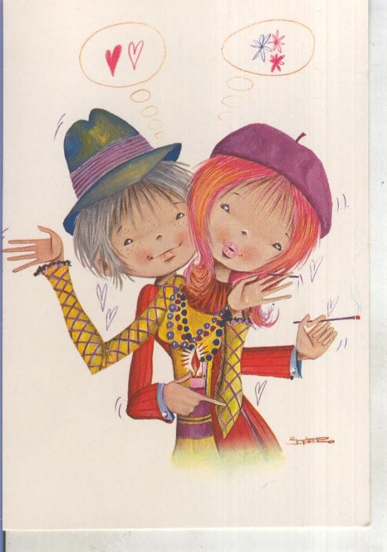 Postal 015261: Pareja enamorados, ilustracion de Joser ?