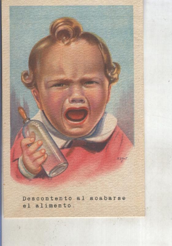 Postal 015278: Descontento al acabarse el alimento, ilustracion de Zsolt