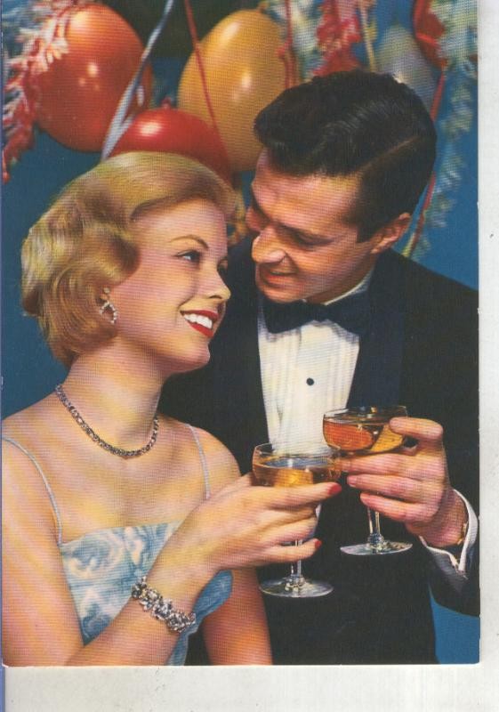 Postal 015286: Pareja de enamorados en un cotillon